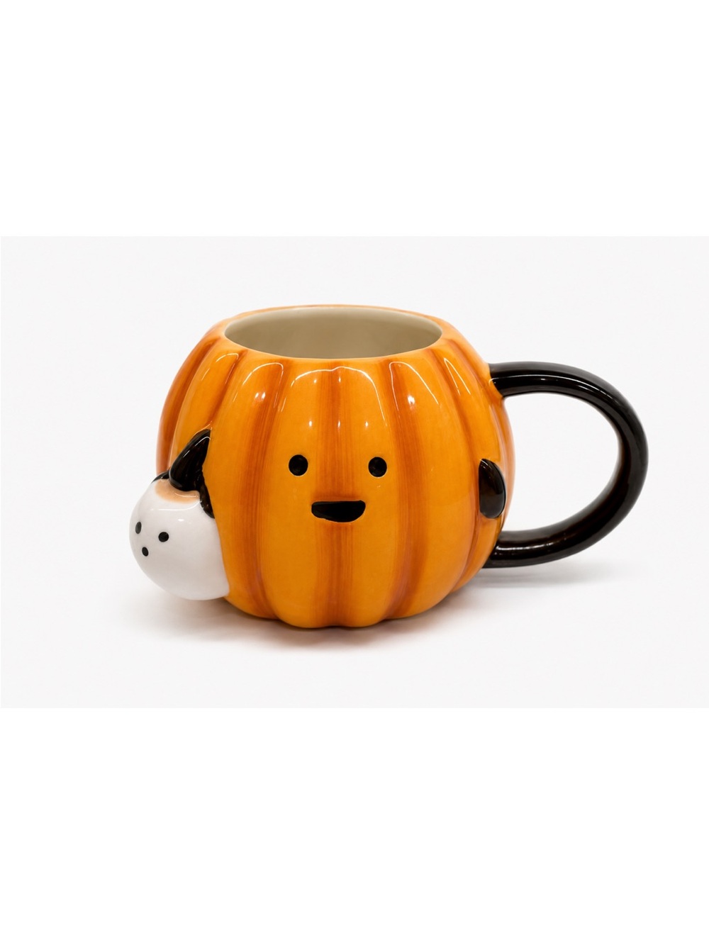 Halloween Pumpkin Ghost Ceramic Coffee Mug Orange